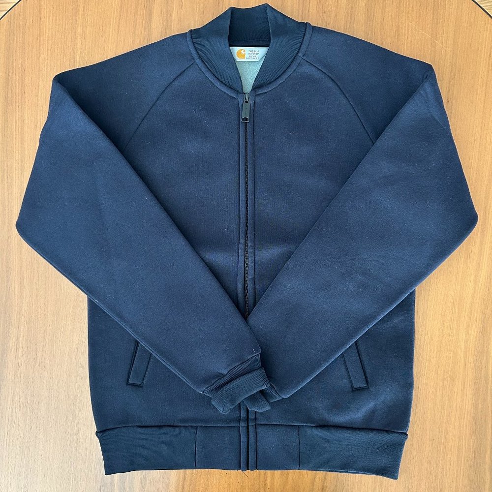 CARHARTT WIP NEOPRENE BLEND BOMBER - SIZE SMALL / NAVY BLUE